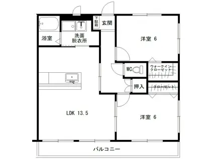 ウィズステージププレI(2LDK/2階)の間取り写真