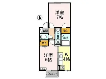 セジュール252(2K/2階)の間取り写真