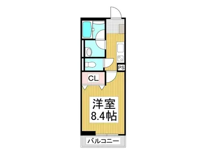A CLOUD RESIDENCE(1K/1階)の間取り写真