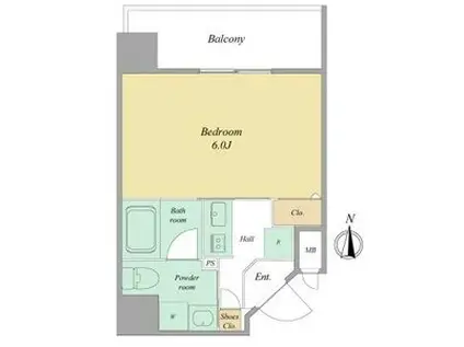 ALATO白壁(1K/7階)の間取り写真