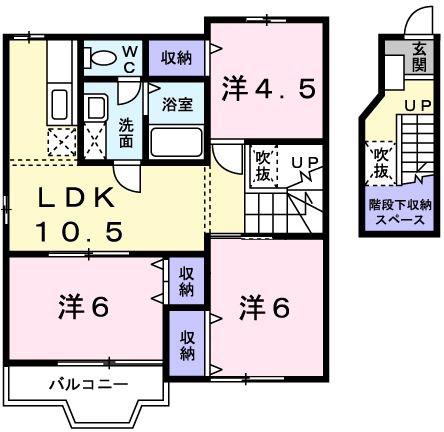 ガーデンハイムN(3LDK/2階)の間取り写真