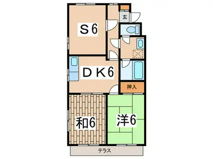 セヤグランドハイツ(2SDK/3階)の間取り写真