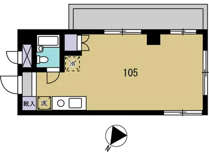スカイコート早稲田(ワンルーム/1階)の間取り写真