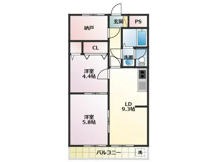 ARPOADORII(2LDK/2階)の間取り写真