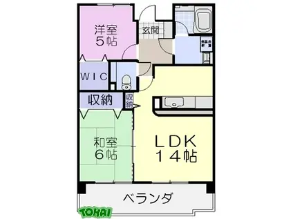 CENTURY HIGHLANDイースト(2LDK/2階)の間取り写真