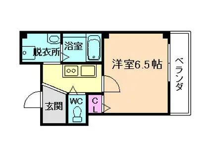 ZEROメゾンFUKUSHIMA(1K/2階)の間取り写真