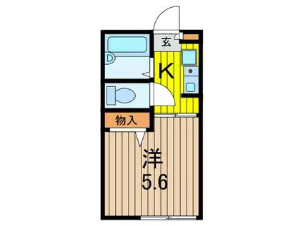 リブレス蕨(1K/2階)の間取り写真