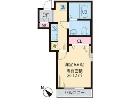 LUXE MATSUBARA(1K/3階)の間取り写真