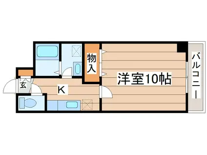 ネオシティー遠見塚(1K/3階)の間取り写真