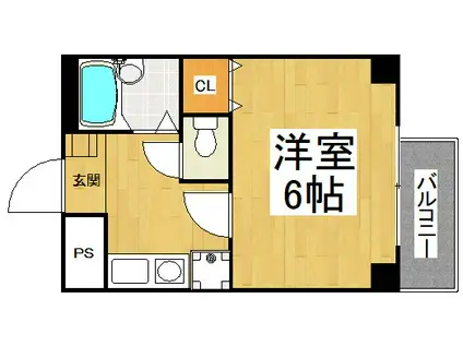 ドムス白鷺(1K/2階)の間取り写真