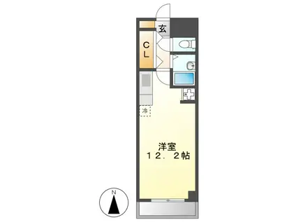 アクセス高辻(ワンルーム/2階)の間取り写真