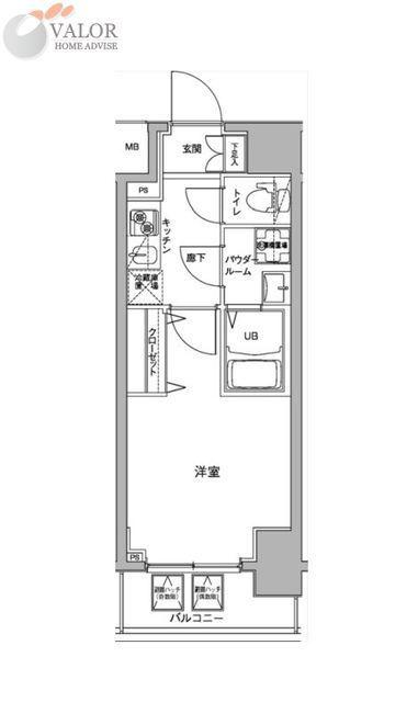 ジェノヴィア川崎駅グリーンヴェール(1K/4階)の間取り写真