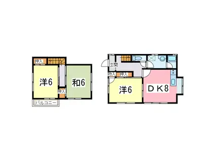 第二やさか荘(3DK/1階)の間取り写真