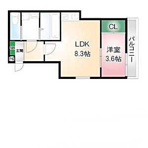 AMLUXII(1LDK/1階)の間取り写真