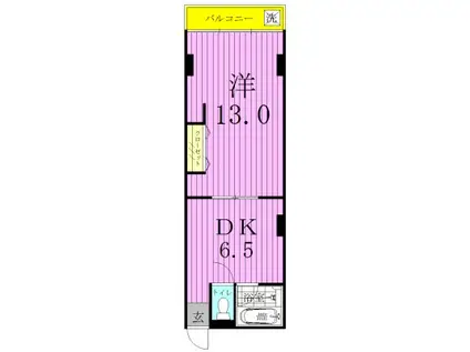 スドウビル(1DK/4階)の間取り写真