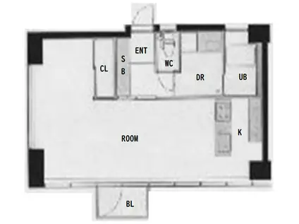 ドーマ島之内(1K/6階)の間取り写真