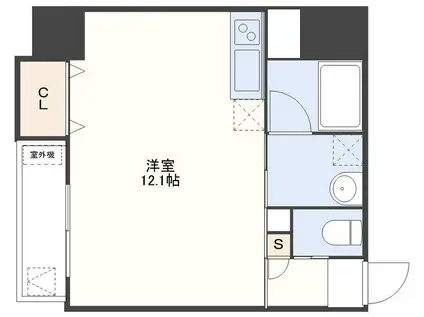 アーバス筑後町(ワンルーム/13階)の間取り写真