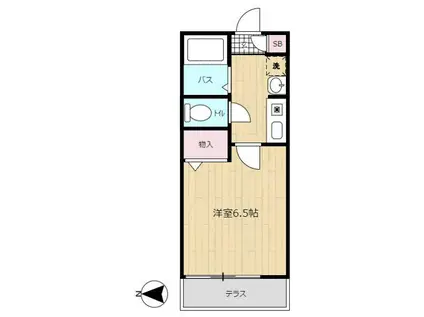 カサブランカ(1K/1階)の間取り写真