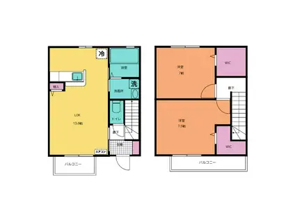 ブエナスエルテI(2LDK/1階)の間取り写真