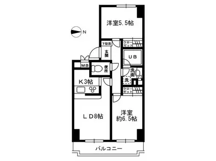 レジディア目白(2LDK/4階)の間取り写真