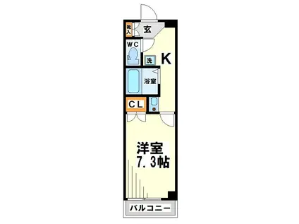 クレセントトミザワ(1K/4階)の間取り写真