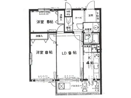 クレール桜新町(2LK/2階)の間取り写真