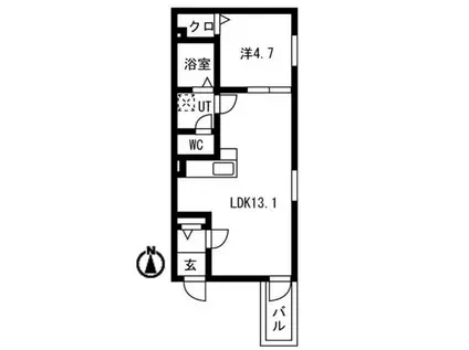 PRECIOUS庄内通(1LDK/2階)の間取り写真
