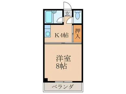 タウンコート陣山(1K/2階)の間取り写真