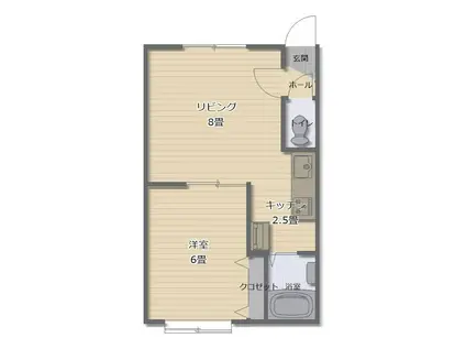 ピュアレジェイス春光(1LDK/1階)の間取り写真