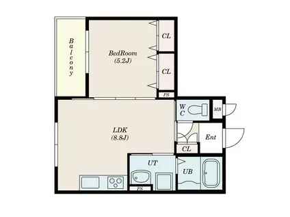 ラモーナ庄内栄町(1LDK/1階)の間取り写真
