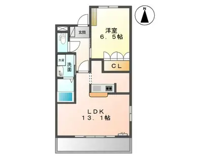 OASIS IZUMI(1LDK/1階)の間取り写真