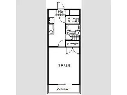 浅井ビル(1K/3階)の間取り写真