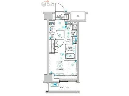 セジョリ横浜ウエストII(1K/7階)の間取り写真