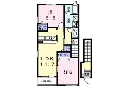 ガーデンヒルズ大久保(2LDK/2階)の間取り写真