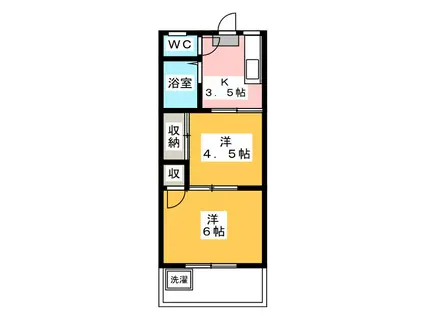 コーポ美久(2K/1階)の間取り写真