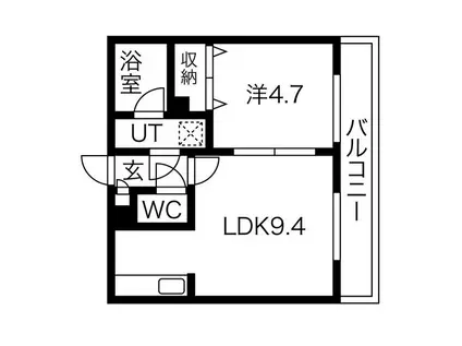 グランオルセー北大前(1LDK/3階)の間取り写真