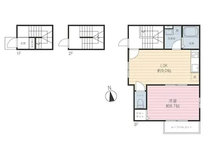 トーレ池田山 B棟 B-(1LDK/3階)の間取り写真