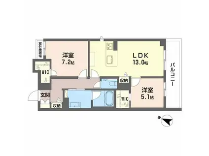 VIA SOLE 六甲道(2LDK/3階)の間取り写真