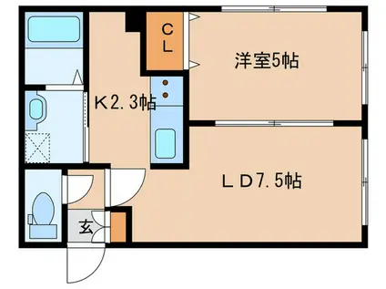 NOCE(1LDK/2階)の間取り写真