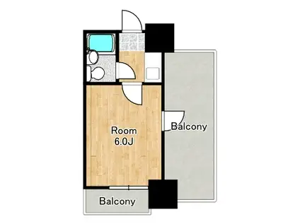 セレストパレ(1K/11階)の間取り写真