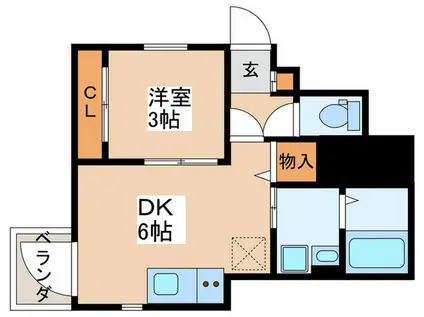 フォンテーヌ久我山(1DK/1階)の間取り写真