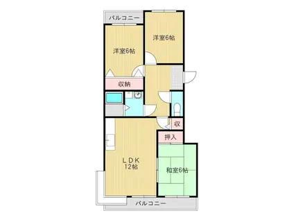 フルハウス稗田(3LDK/3階)の間取り写真