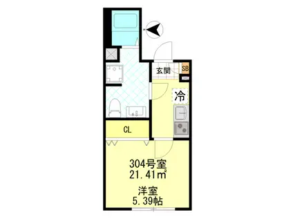 CFジオーレ大師東門前(1K/3階)の間取り写真