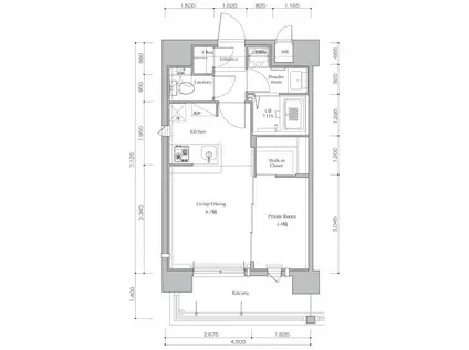 ネストピア大濠公園駅前II(1LDK/11階)の間取り写真