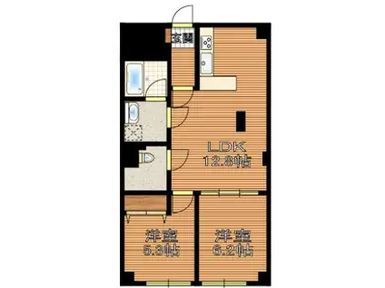 湯島ハイタウンB棟(2LDK/12階)の間取り写真