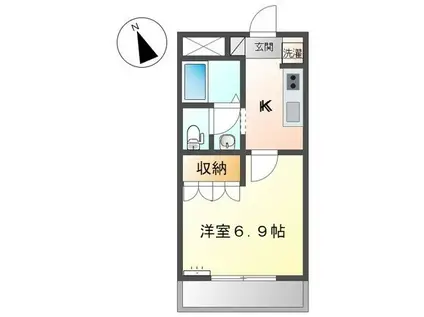 プランドール・モコ(1K/2階)の間取り写真