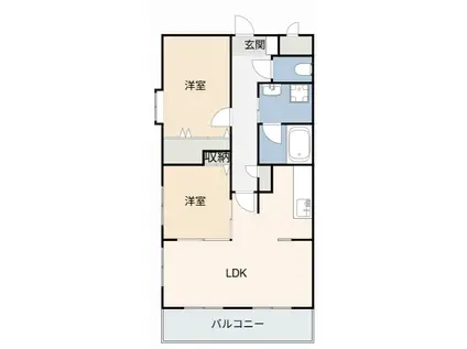 クリスタルスクエア(2LDK/1階)の間取り写真