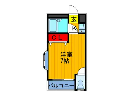 プレヂデントマンションIII(1K/3階)の間取り写真