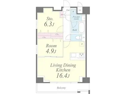 クレシェンテ月島(1SLDK/3階)の間取り写真