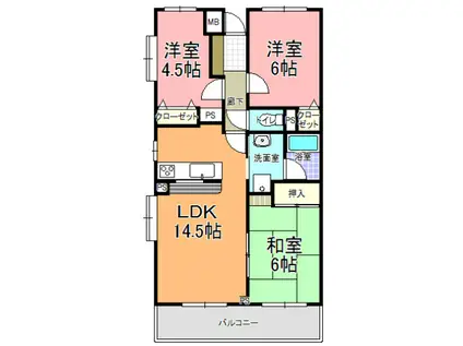 見川ヒルズ(3LDK/2階)の間取り写真